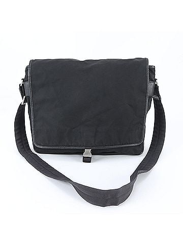 Prada Prada Tessuto Nylon Triangle Logo Leather Shoulder Bag Messenger Black Men's (view 1)