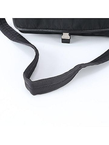 Prada Prada Tessuto Nylon Triangle Logo Leather Shoulder Bag Messenger Black Men's (view 2)