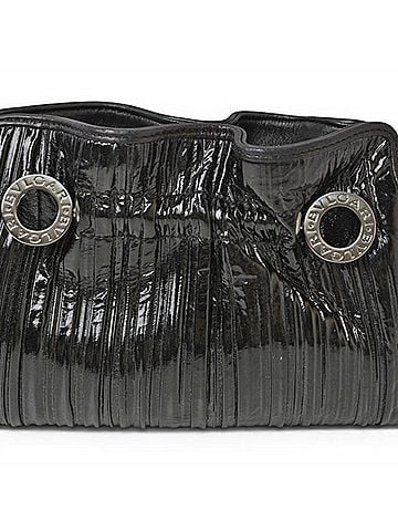 Bvlgari Bulgari Clutch Bag, BVLGARI Twist Patent Leather Enamel Black, Women's (view 1)