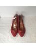 Jeffrey Campbell 100% Leather Solid Red Heels Size 6 1/2 - photo 3