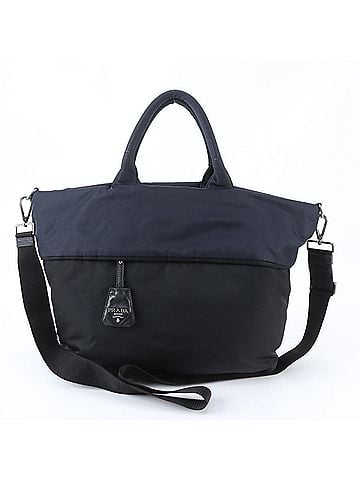 Prada Prada Reversible Tessuto Nylon Leather 2-Way Shoulder Bag Tote Black Women's (view 1)