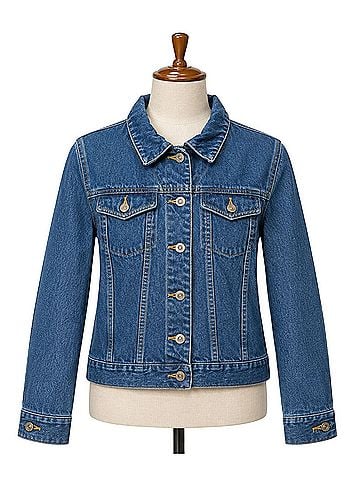 Gap classic, girls' fashion, medium wash, layering, cotton, long sleevesgirls Denim Jacket (view 1)