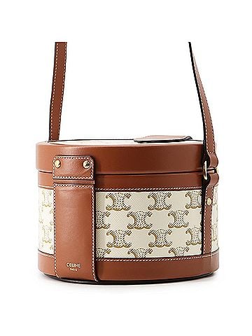 Céline Celine shoulder bag Triomphe Tambour medium leather 195192 CELINE handbag white (view 2)