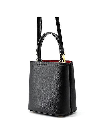 Prada Prada handbag, Saffiano Panier leather, small, 1BA217, PRADA 2-way shoulder bag, black, women's, (view 2)