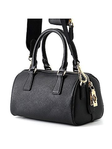 Prada Prada Mini Saffiano Triangle Handbag 1BB846 PRADA 2-way Shoulder Bag Black Boston (view 2)
