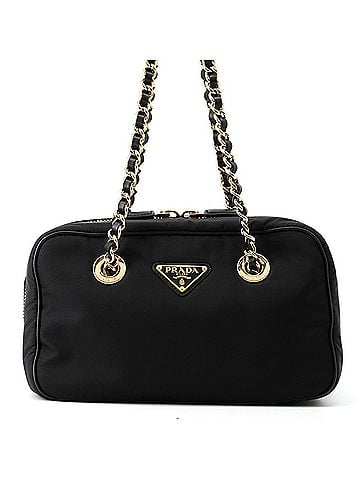 Prada Prada Chain Shoulder Bag Triangle Nylon 1BB121 PRADA Handbag Black (view 1)