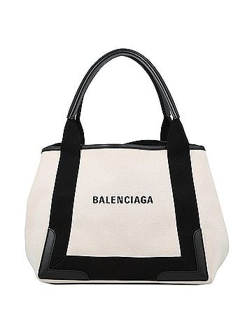 Balenciaga Balenciaga Tote Bag Navy Cabas S 339933 BALENCIAGA Black White Handbag Women's (view 1)
