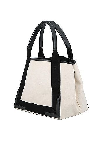 Balenciaga Balenciaga Tote Bag Navy Cabas S 339933 BALENCIAGA Black White Handbag Women's (view 2)