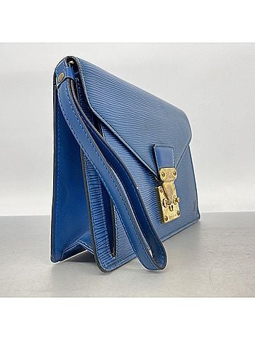 Louis Vuitton Louis Vuitton Epi Leather Pochette Sellier Dragonne Clutch Bag M52615 Toledo Blue Men's (view 2)