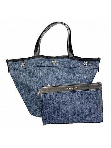 Prada Prada tote bag, denim blue and black, for women. (view 1)