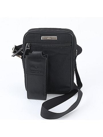 Gucci Gucci 018 1619 Leather Nylon Shoulder Bag, Black, Men's (view 1)