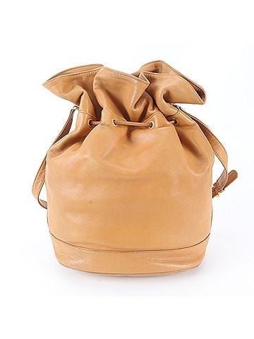 Gucci Vintage Gucci drawstring leather shoulder bag, brown, for women. (view 2)