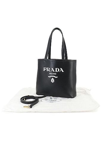 Prada Prada PRADA 2-way Tote Shoulder Handbag Leather Nero 1BG507 Gold Hardware Bag (view 1)