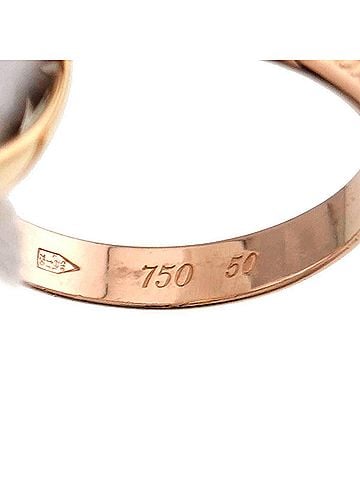 Cartier Cartier Trinity Medium MM #50 Ring, 18K Yellow Gold, White Pink Triple Band, Three 3 Colors, 750 Gold. (view 2)