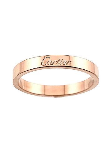 Cartier Cartier C de Ring #60, 3mm wide, 18K PG (Pink Gold) 750, engraved. (view 1)