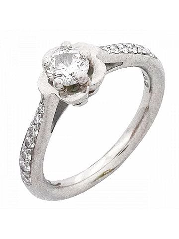 Chanel Chanel Camellia Ring, Pt950 Platinum, Diamond, Size #48, Women's (view 1)