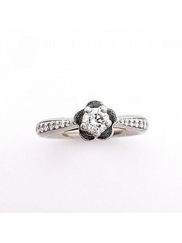 Chanel Chanel Camellia Ring, Pt950 Platinum, Diamond, Size #48, Women's (view 2)