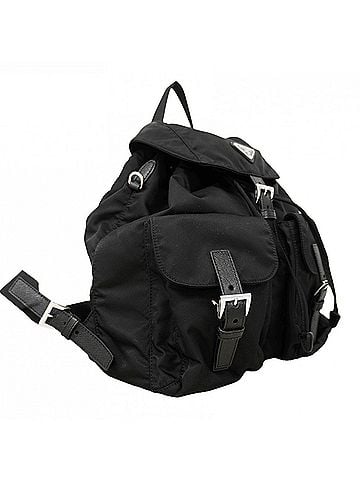 Prada Prada Tessuto Nylon Backpack/Daypack, Black, Women's (view 2)