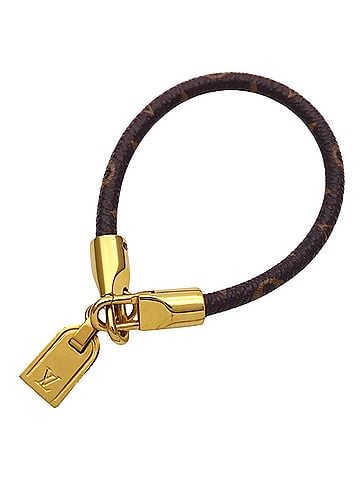 Louis Vuitton Louis Vuitton LOUIS VUITTON Monogram Bracelet for Women, Brand Metal Lockit, Brown Gold M6605E (view 1)