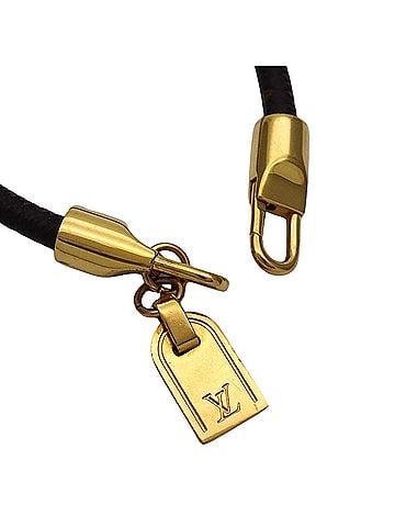 Louis Vuitton Louis Vuitton LOUIS VUITTON Monogram Bracelet for Women, Brand Metal Lockit, Brown Gold M6605E (view 2)