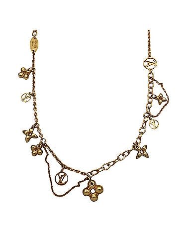 Louis Vuitton Louis Vuitton LOUIS VUITTON Necklace for Women, Brand GP LV Collier Blooming Gold M64855 (view 2)