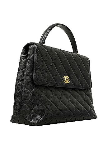 Chanel Chanel Matelassé handbag, caviar leather, black, women's, OP004830 (view 2)