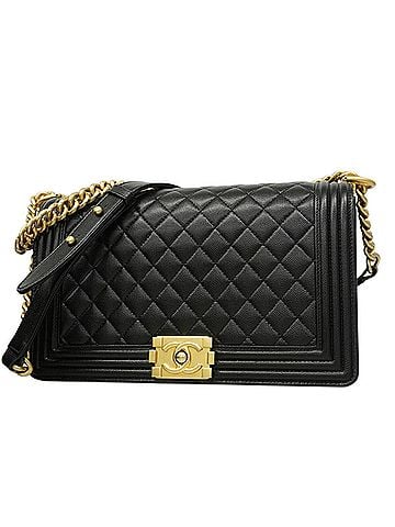 Chanel Chanel Boy Chain Shoulder Bag, Caviar Leather, Black, Women's OP004062 (view 1)
