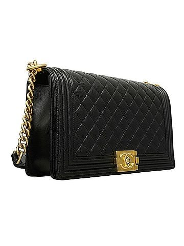 Chanel Chanel Boy Chain Shoulder Bag, Caviar Leather, Black, Women's OP004062 (view 2)