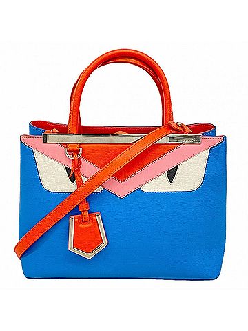 Fendi Fendi Monster Leather Handbag, Blue and Red, 2-way Bag for Women, OP003243 (view 1)