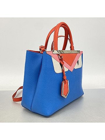 Fendi Fendi Monster Leather Handbag, Blue and Red, 2-way Bag for Women, OP003243 (view 2)
