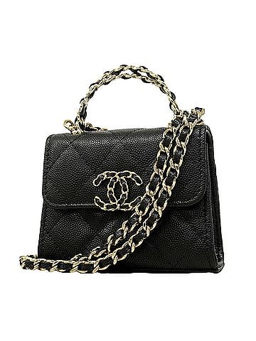 Chanel Chanel Mini Matelassé Chain Shoulder Bag with Coco Handle, Caviar Leather, Black/Champagne, 2-way for Women, OP003106 (view 1)