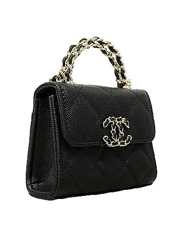 Chanel Chanel Mini Matelassé Chain Shoulder Bag with Coco Handle, Caviar Leather, Black/Champagne, 2-way for Women, OP003106 (view 2)