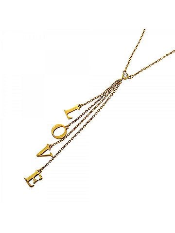 Tiffany & Co. Tiffany & Co. LOVE Necklace, 1PD (18K Yellow Gold), Diamond, Women's, OP002469 (view 1)