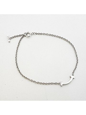 Tiffany & Co. Tiffany & Co. T Smile Mini Bracelet, 18K White Gold with Diamonds, Ladies' OP000989 (view 2)