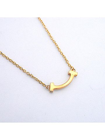 Tiffany & Co. Tiffany & Co. T Smile Mini Necklace, 18K Yellow Gold, Women's (view 2)