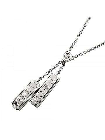 Tiffany & Co. Tiffany & Co. Necklace 1837 Double Bar 1PD 18KWG White Gold Diamond Women's (view 1)