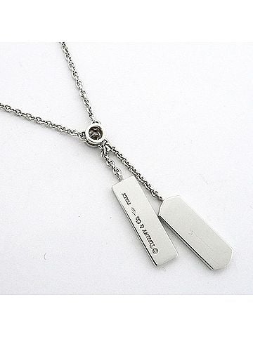 Tiffany & Co. Tiffany & Co. Necklace 1837 Double Bar 1PD 18KWG White Gold Diamond Women's (view 2)