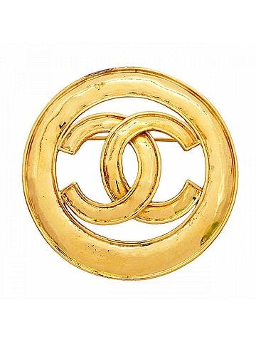 Chanel Chanel Brooch, Coco Mark Circle, GP Plated Gold, Women's (view 1)