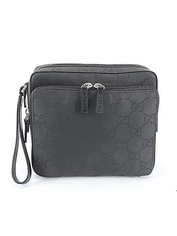 Gucci Gucci GG Nylon 018 1603 Leather Second Bag Clutch Handbag Pouch Black Men's (view 1)