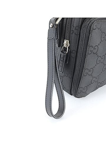 Gucci Gucci GG Nylon 018 1603 Leather Second Bag Clutch Handbag Pouch Black Men's (view 2)