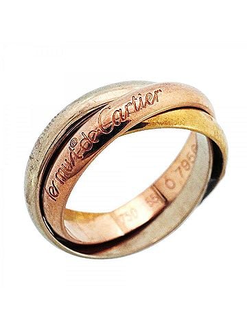 Cartier Cartier Trinity Classic Ring, 18K Yellow Gold, White Pink Size #55, Ladies', P3070733 (view 1)