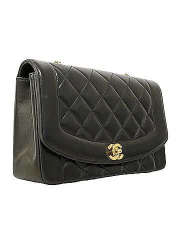 Chanel Chanel Diana Chain Shoulder Bag, Lambskin, Black, Women's, P3061126 (view 2)