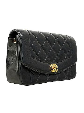 Chanel Chanel Diana Chain Shoulder Bag, Lambskin, Black, Women's, P3061124 (view 2)