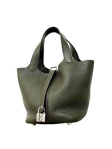 Hermès Hermes Picotin Lock PM handbag, Taurillon Clemence leather, Olive Green, T stamp, Women's, P3012548 (view 1)