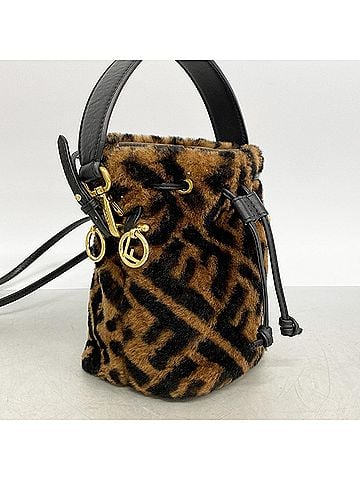 Fendi Fendi Zucca Montresor Fur Handbag, Brown & Black, 2-way Bag for Women, P3012000 (view 2)