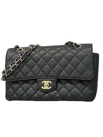 Chanel Chanel Matelassé Shoulder Bag, Double Flap, Chain, Caviar Leather, Black, Women's, P3005549 (view 1)