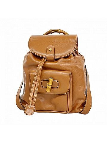 Gucci Gucci Bamboo Backpack/Daypack, 003 1705 0030, Leather, Light Brown, Women's, P3005430 (view 1)