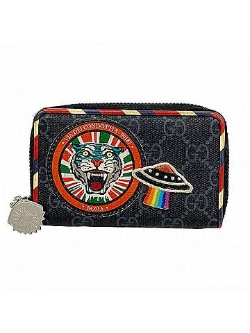 Gucci Gucci GG Supreme Wallet/Coin Case, 496343, Black, Men's, P2998858 (view 1)
