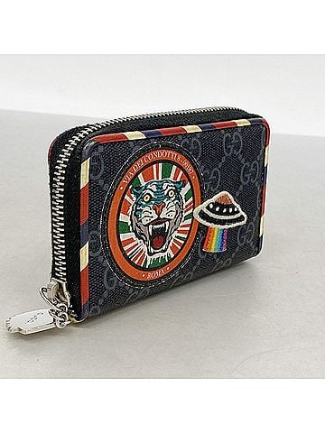 Gucci Gucci GG Supreme Wallet/Coin Case, 496343, Black, Men's, P2998858 (view 2)