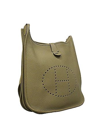 Hermès Hermes Evelyne 3PM Shoulder Bag, Taurillon Clemence Leather, Sage, X Stamp, Women's, P2984630 (view 2)